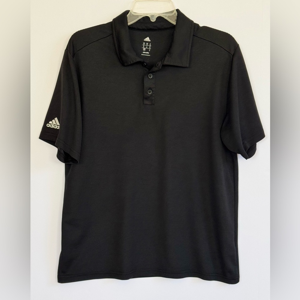 Adidas Men's Black Climalite Polo Shirt - Size Medium